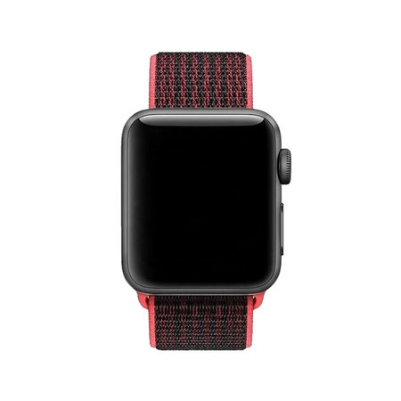 FixPremium - Bracelet en nylon pour Apple Watch (42, 44, 45 et 49 mm), rouge