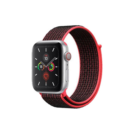 FixPremium - Bracelet en nylon pour Apple Watch (42, 44, 45 et 49 mm), rouge