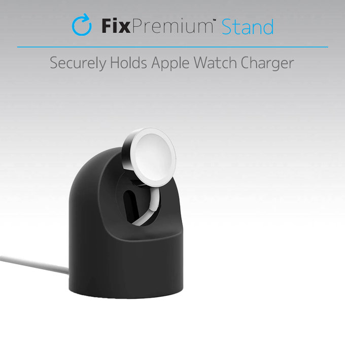 FixPremium - Support en silicone pour Apple Watch, noir