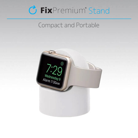 FixPremium - Support en silicone pour Apple Watch, blanc
