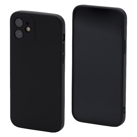 FixPremium - Coque en caoutchouc pour iPhone 12 & 12 Pro, noir