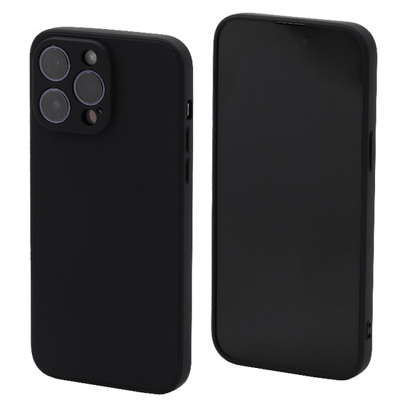 FixPremium - Coque en caoutchouc pour iPhone 14 Pro Max, noir