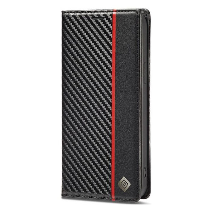 FixPremium - Étui Carbon Wallet pour iPhone 14 Pro Max, noir