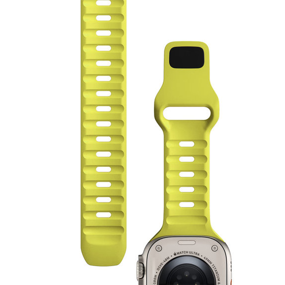 FixPremium - Bracelet Sport Silicone pour Apple Watch (42, 44, 45 & 49mm), tartrazine