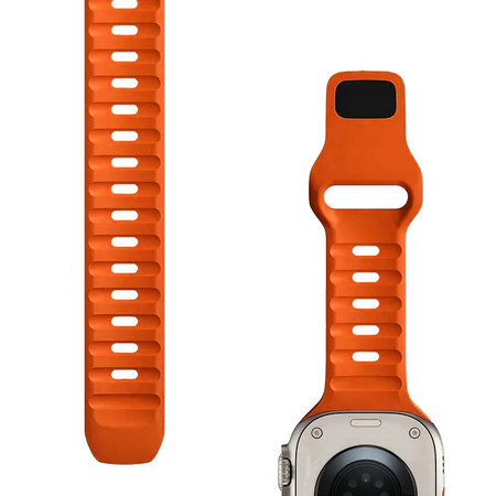 FixPremium - Bracelet Sport Silicone pour Apple Watch (42, 44, 45 & 49mm), orange
