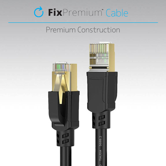FixPremium - Câble Ethernet - RJ45 / RJ-45 (1m), noir