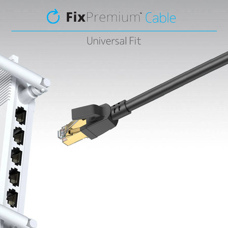 FixPremium - Câble Ethernet - RJ45 / RJ-45 (1m), noir