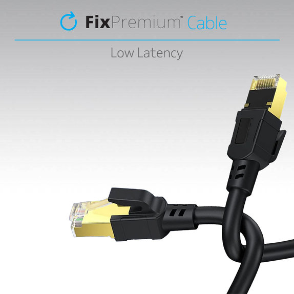 FixPremium - Câble Ethernet - RJ45 / RJ-45 (1m), noir