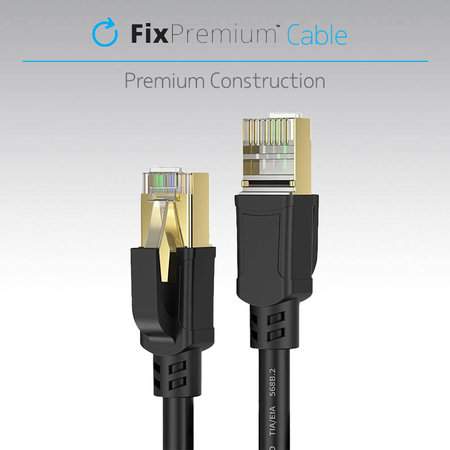 FixPremium - Câble Ethernet - RJ45 / RJ-45 (2m), noir