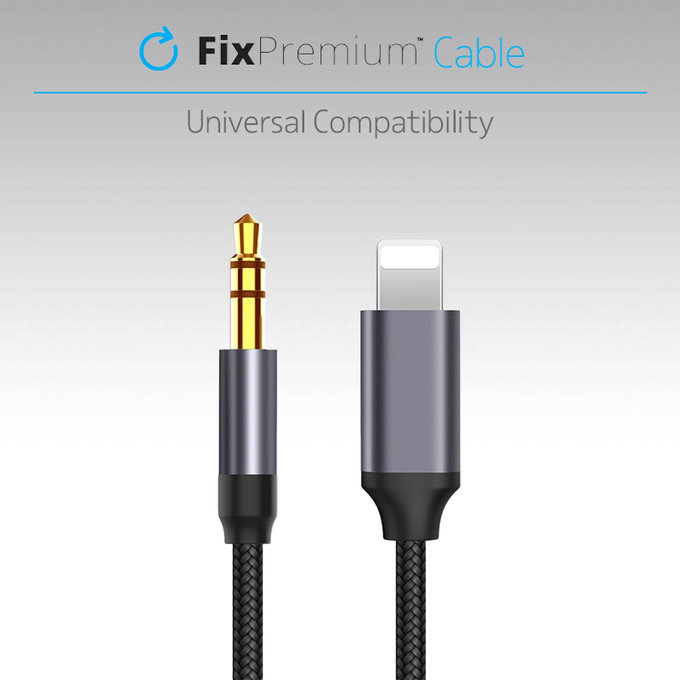 FixPremium - Câble USB-C / Jack 3,5 mm (1 m), noir