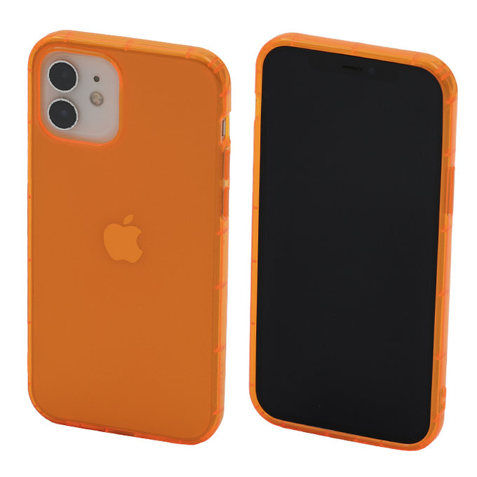 FixPremium - Coque transparente pour iPhone 12 & 12 Pro, orange