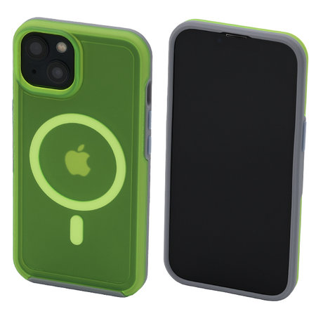 FixPremium - Coque transparente avec MagSafe pour iPhone 13, neon green