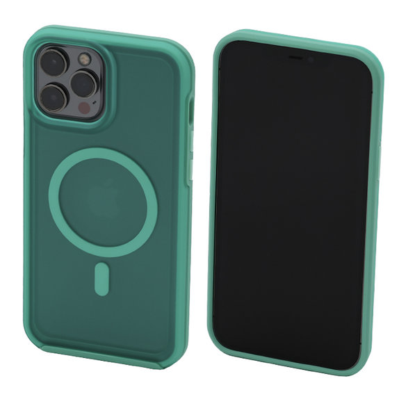 FixPremium - Coque transparente avec MagSafe pour iPhone 13 Pro Max, mint blue