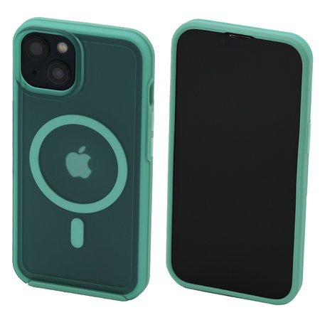 FixPremium - Coque transparente avec MagSafe pour iPhone 14, mint blue