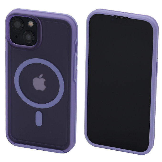 FixPremium - Coque transparente avec MagSafe pour iPhone 14, violette