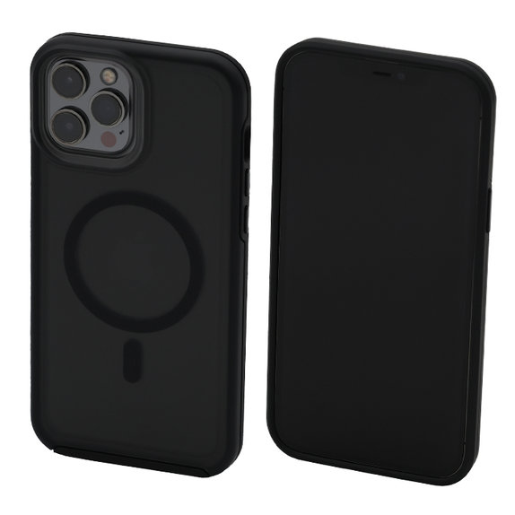 FixPremium - Coque transparente sMagSafe pour iPhone 14 Pro Max, noir givré