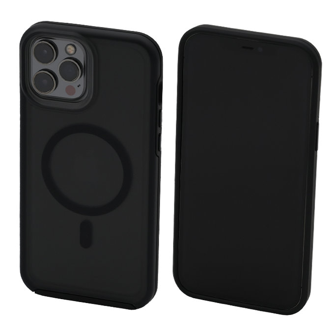 FixPremium - Coque transparente sMagSafe pour iPhone 14 Pro Max, noir givré