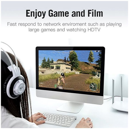 Vention - Câble Ethernet - RJ45 / RJ-45 (10m), gris