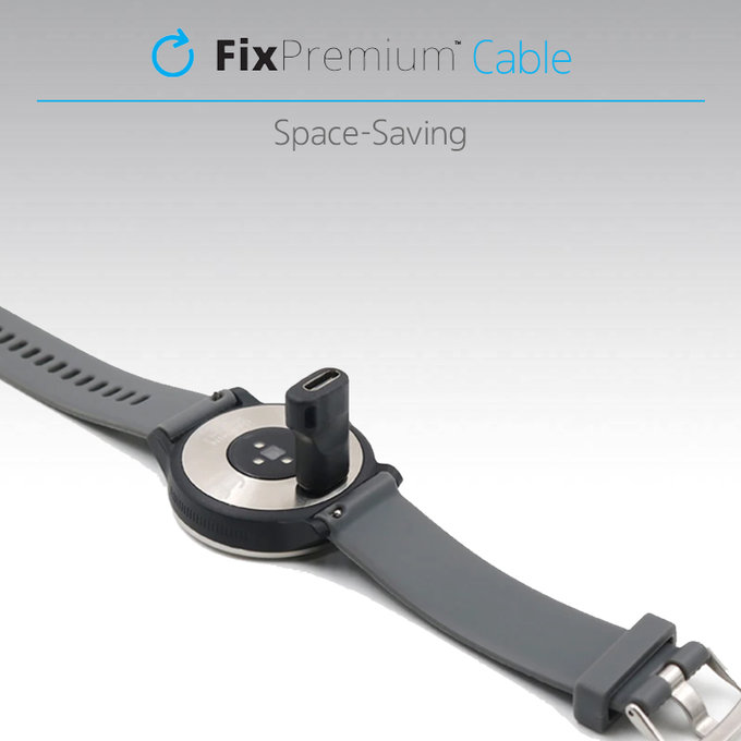 FixPremium - Réduction du connecteur Micro-USB vers Garmin pour Montre, noir