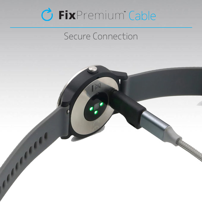 FixPremium - Réduction du connecteur Micro-USB vers Garmin pour Montre, noir