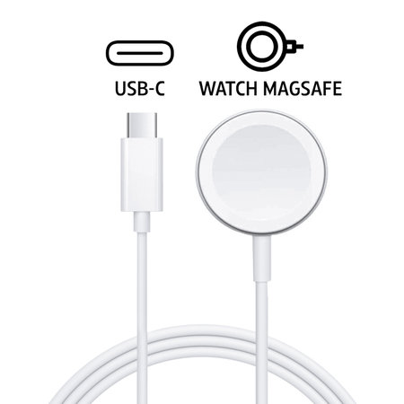 Chargeur magnétique rapide pour câble USB-C pour Apple Watch, 1 m, plastique, bulk