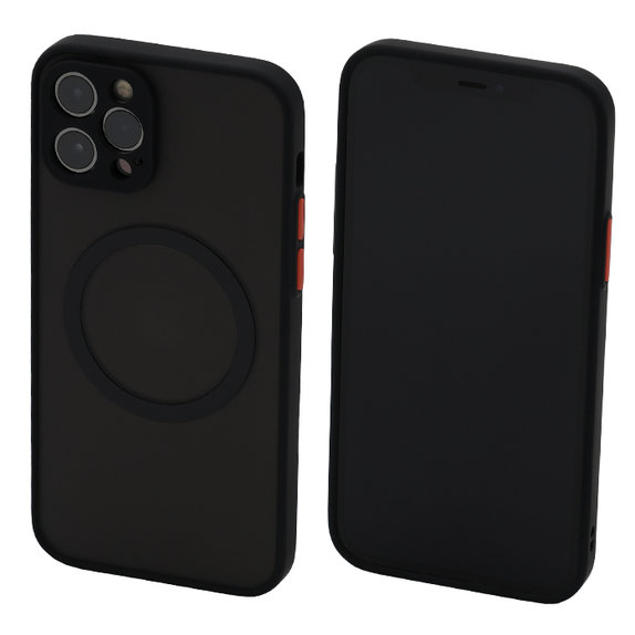 FixPremium - Étui Matte avec MagSafe pour iPhone 12 Pro, noir