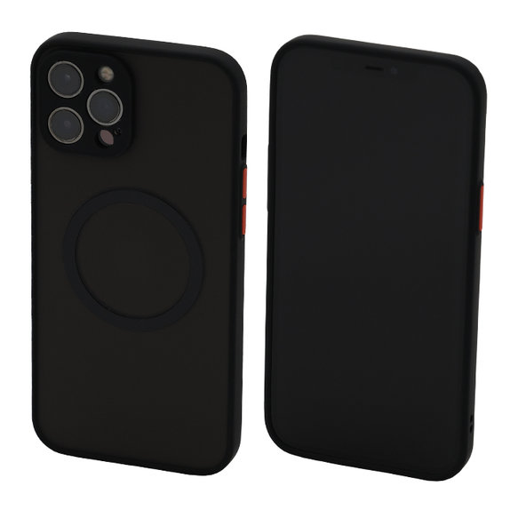 FixPremium - Étui Matte avec MagSafe pour iPhone 12 Pro Max, noir