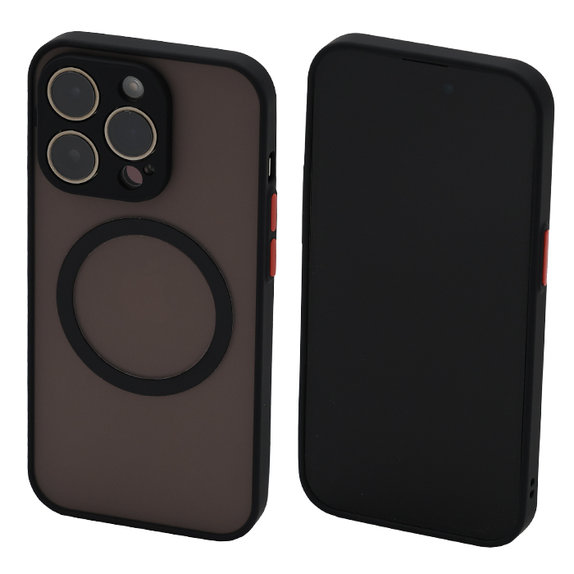 FixPremium - Étui Matte avec MagSafe pour iPhone 14 Pro Max, noir