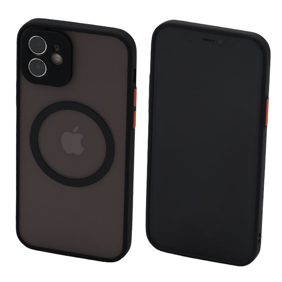 FixPremium - Étui Matte avec MagSafe pour iPhone 12, noir