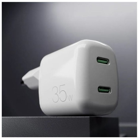 PURO - Adaptateur de charge MiniPro 2x USB-C, GaN, 35W, blanc