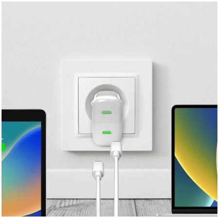PURO - Adaptateur de charge MiniPro 2x USB-C, GaN, 35W, blanc