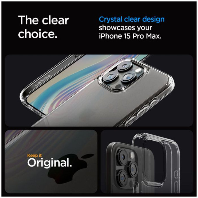 Spigen - Étui Ultra Hybrid pour iPhone 15 Pro Max, Frost Clear