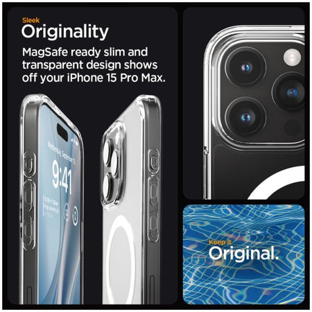 Spigen - Étui Ultra Hybrid avec MagSafe pour iPhone 15 Pro Max, blanc