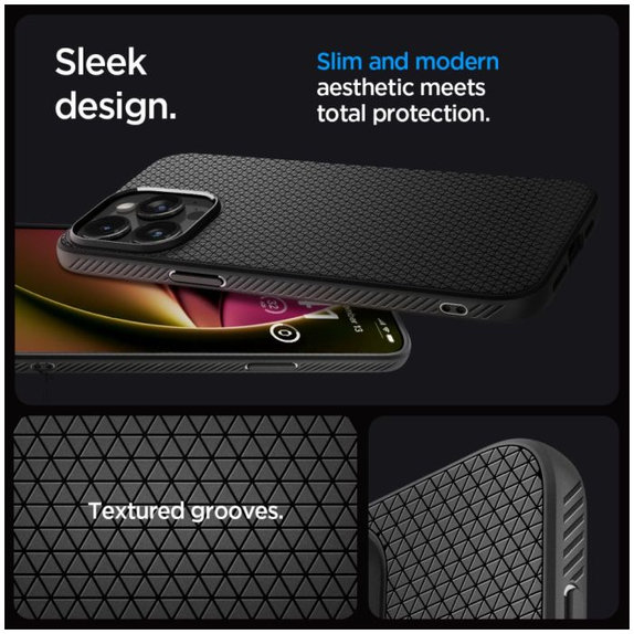 Spigen - Étui Liquid Air pour iPhone 15 Pro, Matte Black