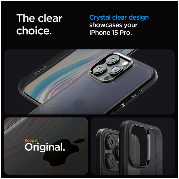 Spigen - Étui Ultra Hybrid pour iPhone 15 Pro, Frost Black