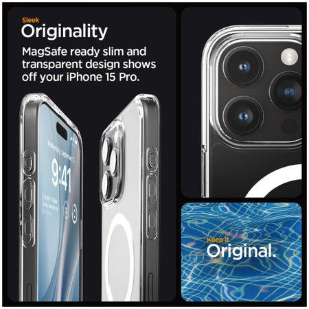 Spigen - Étui Ultra Hybrid avec MagSafe pour iPhone 15 Pro, blanc