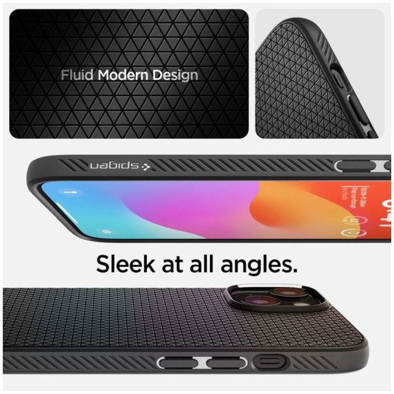 Spigen - Étui Liquid Air pour iPhone 15, Matte Black