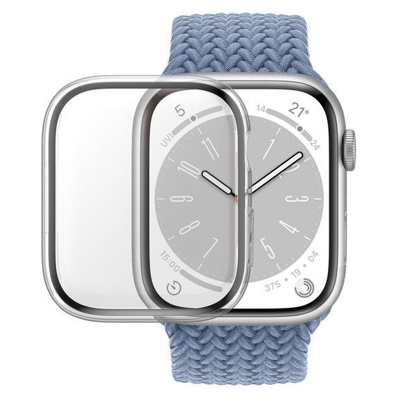 Verre trempé Full Body D3O pour Apple Watch 9/8/7 41 mm, Transparent, PanzerGlass