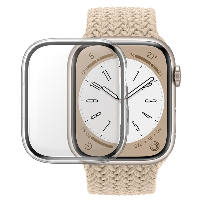 Verre trempé Full Body D3O pour Apple Watch 9/8/7 45 mm, Transparent, PanzerGlass