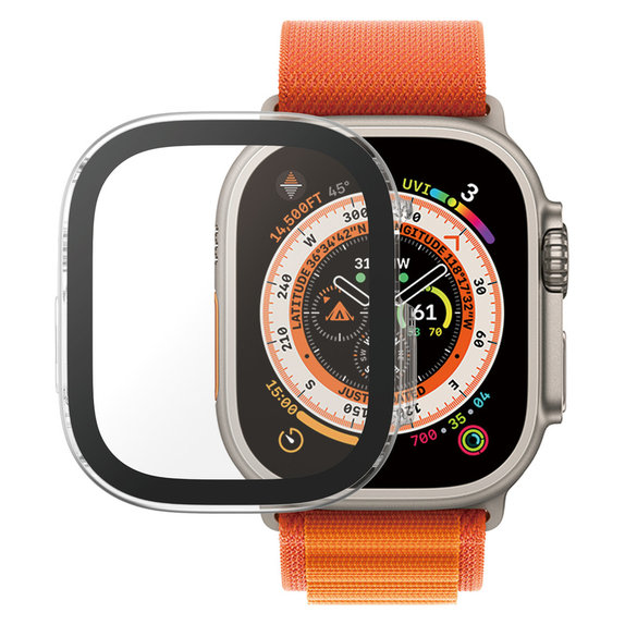 Verre trempé Full Body D3O pour Apple Watch Ultra/Ultra 2, Transparent, PanzerGlass