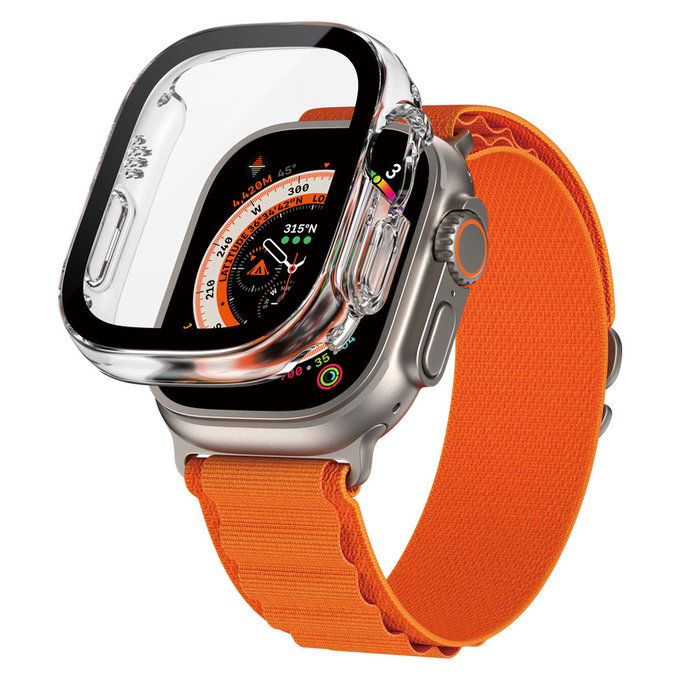 Verre trempé Full Body D3O pour Apple Watch Ultra/Ultra 2, Transparent, PanzerGlass