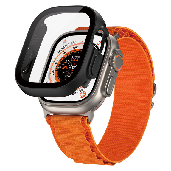 Verre trempé Full Body D3O pour Apple Watch Ultra/Ultra 2, Noir, PanzerGlass