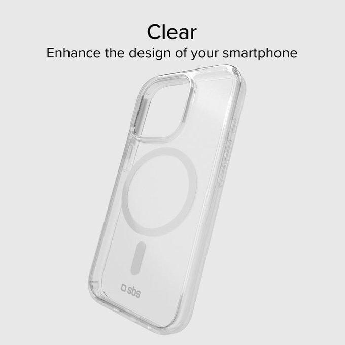 SBS - Étui Light Mag avec MagSafe pour iPhone 15 Pro, transparente