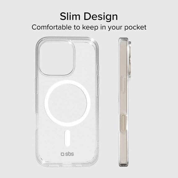 SBS - Étui Light Mag avec MagSafe pour iPhone 15 Pro, transparente