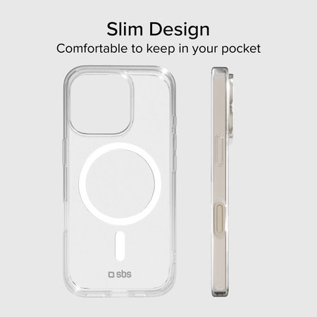SBS - Étui Light Mag avec MagSafe pour iPhone 15 Pro, transparente