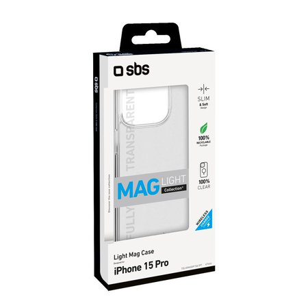 SBS - Étui Light Mag avec MagSafe pour iPhone 15 Pro, transparente