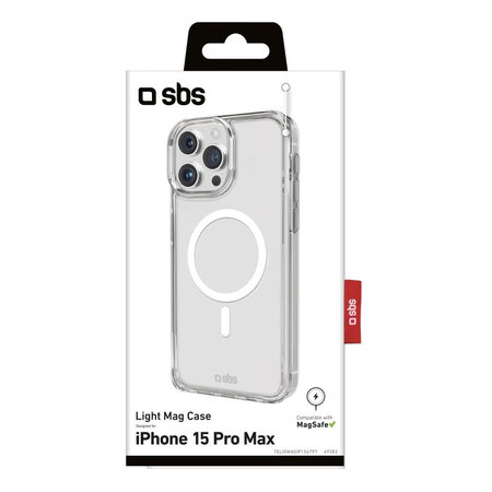 SBS - Étui Light Mag avec MagSafe pour iPhone 15 Pro Max, transparente