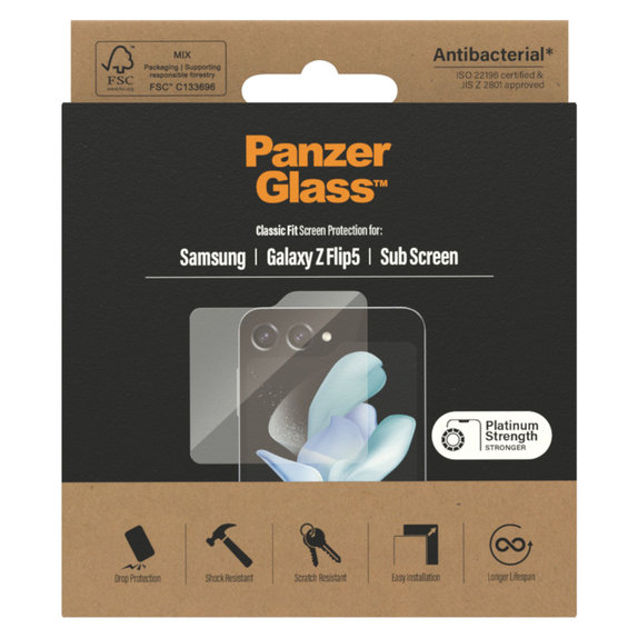 Verre trempé AB pour Samsung Galaxy Z Flip5 5G, Clair, PanzerGlass