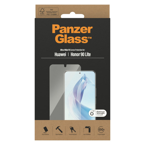 Verre trempé UWF pour Honor 90 Lite, Clair, PanzerGlass
