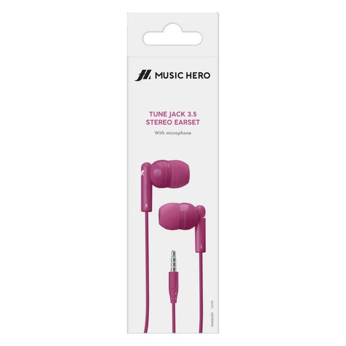 Music Hero - Stereo Écouteurs Tune, Jack 3.5mm, rose